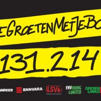 Een affiche met de tekst #degroetenmetjeboete