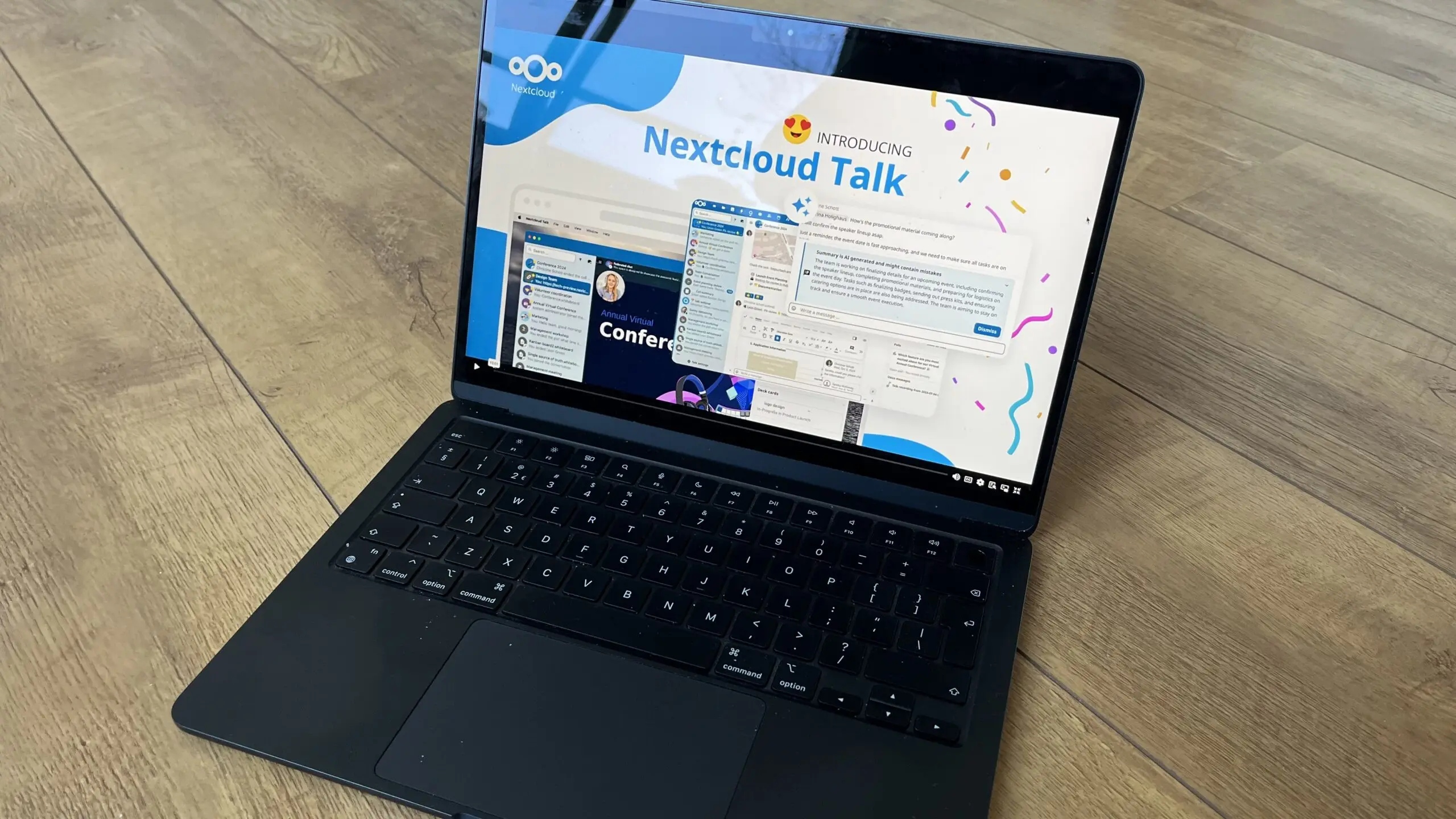 International Criminal Court dumps Microsoft. Can TU Delft do the same? Een laptop staat opengeklapt op de grond. Op het beeldscherm in de homepage van NextCloud te zien