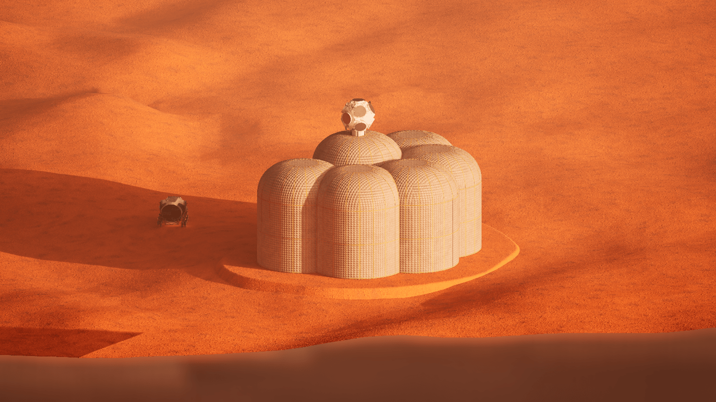 Artist impression van de Mars-habitat. (Beeld: Space Oasis Delft)