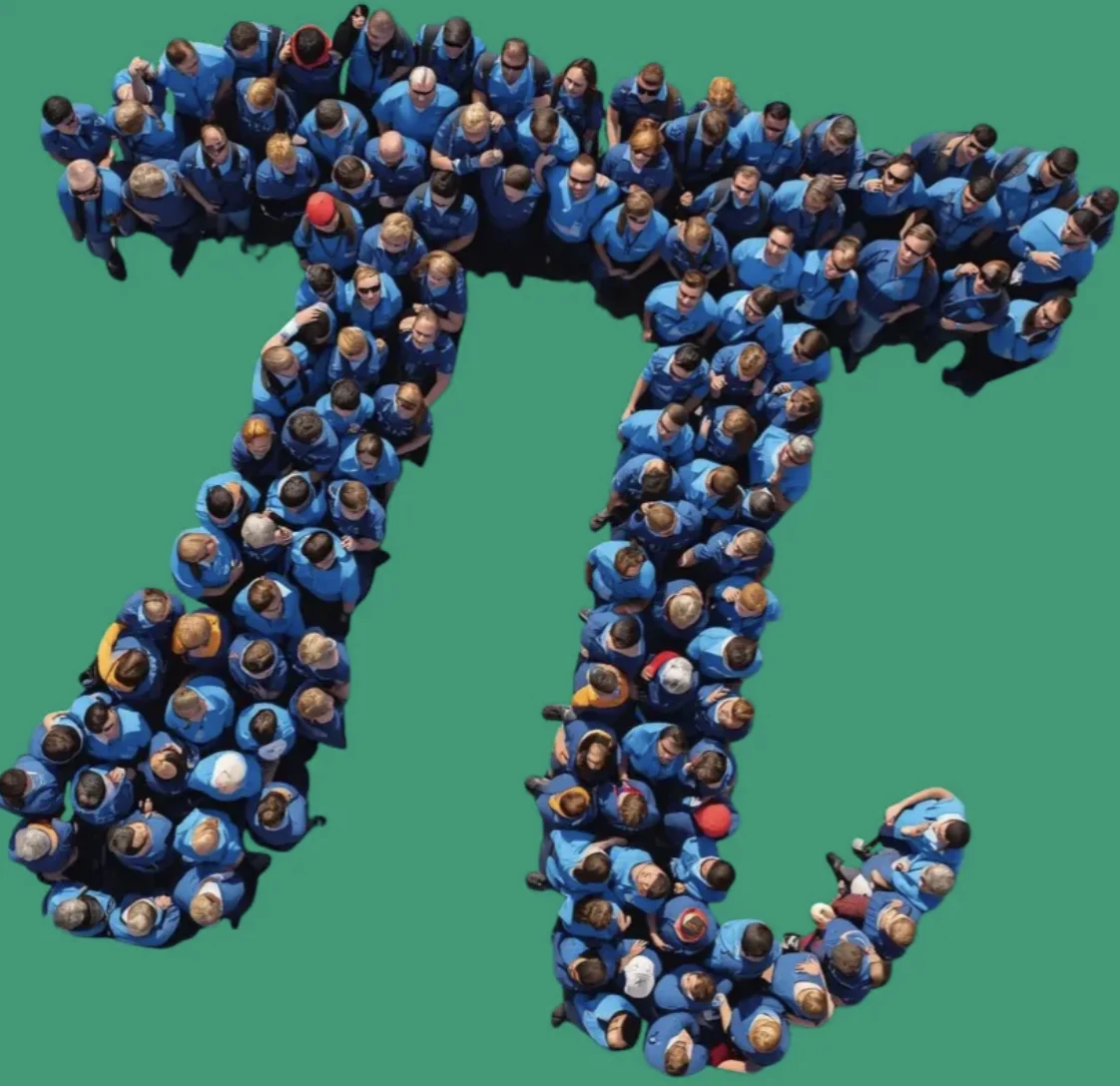 Wereldrecordpoging Pi-dag. (Beeld: EEMCS/TUDelft)